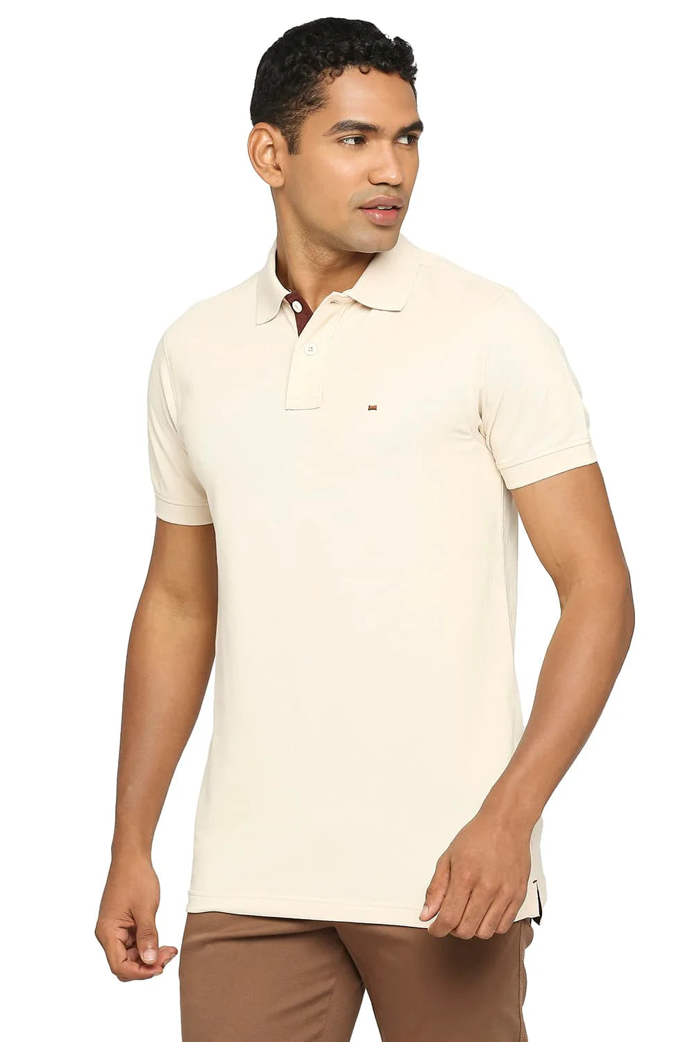 BEIGE COLOURE HALF SLEEVES T-SHIRT