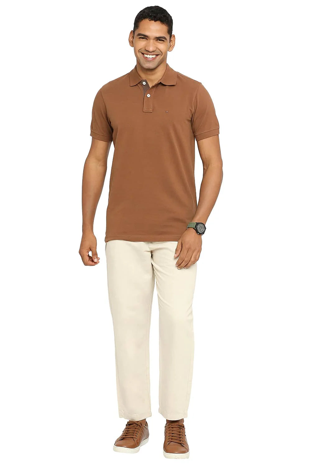 BEIGE COLOURE HALF SLEEVES T-SHIRT