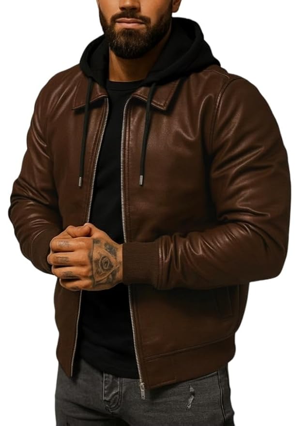 ASTHETIC BROWN LEATHER JACKET