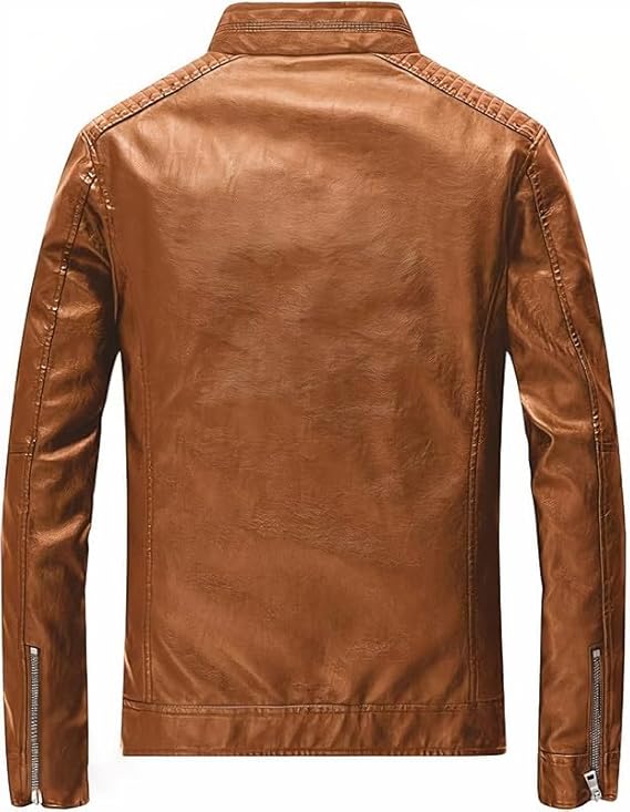 ASTHETIC LIGH BROWN LEATHER JACKET