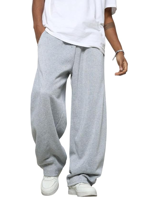 ASTHETIC LIGHT GREY BAGGY TRACKPANT