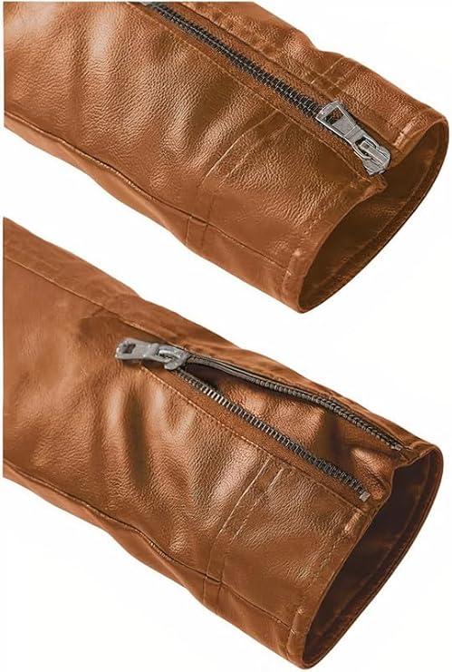 ASTHETIC LIGH BROWN LEATHER JACKET