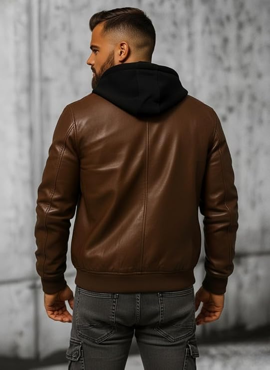 ASTHETIC BROWN LEATHER JACKET