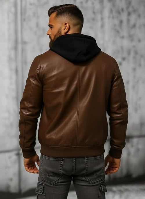 ASTHETIC BROWN LEATHER JACKET